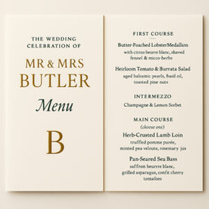 Luxury Wedding Menus